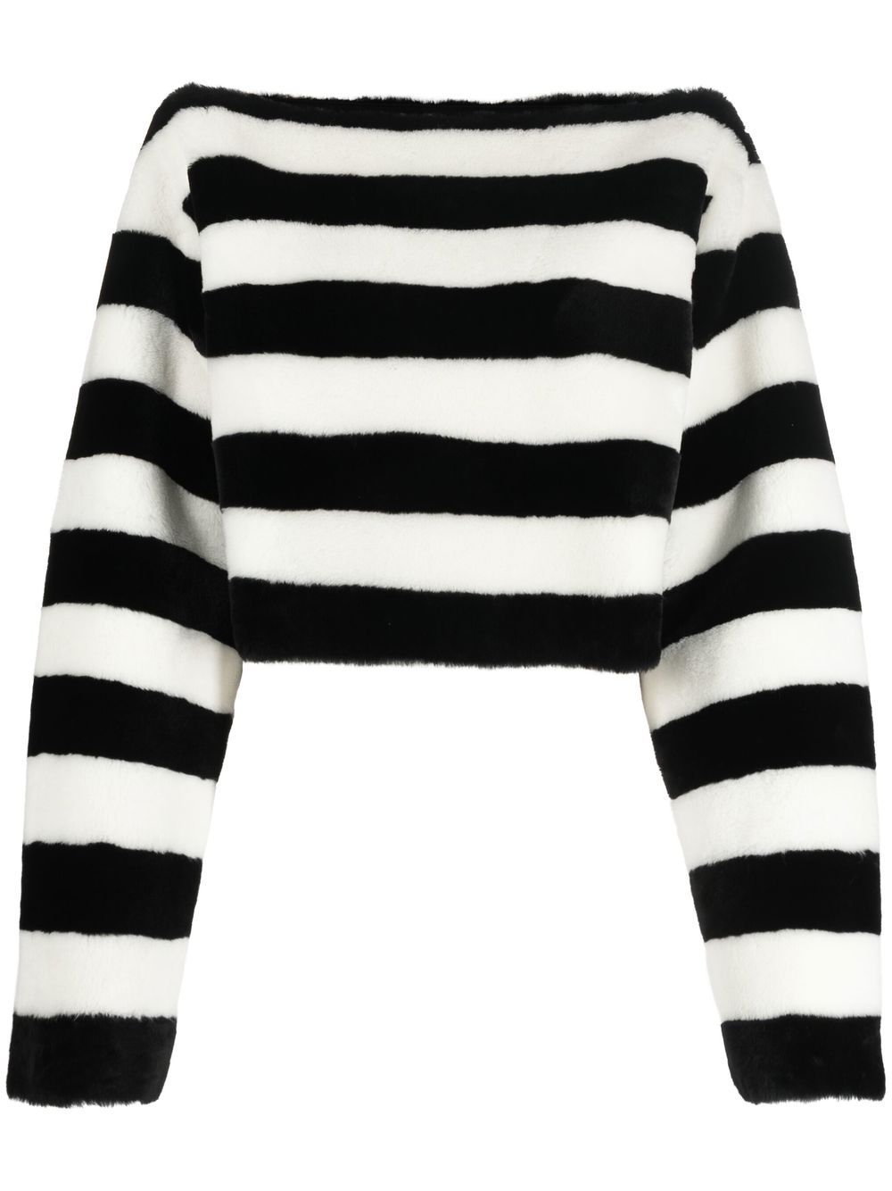 Balmain boat-neck striped jumper - Black von Balmain