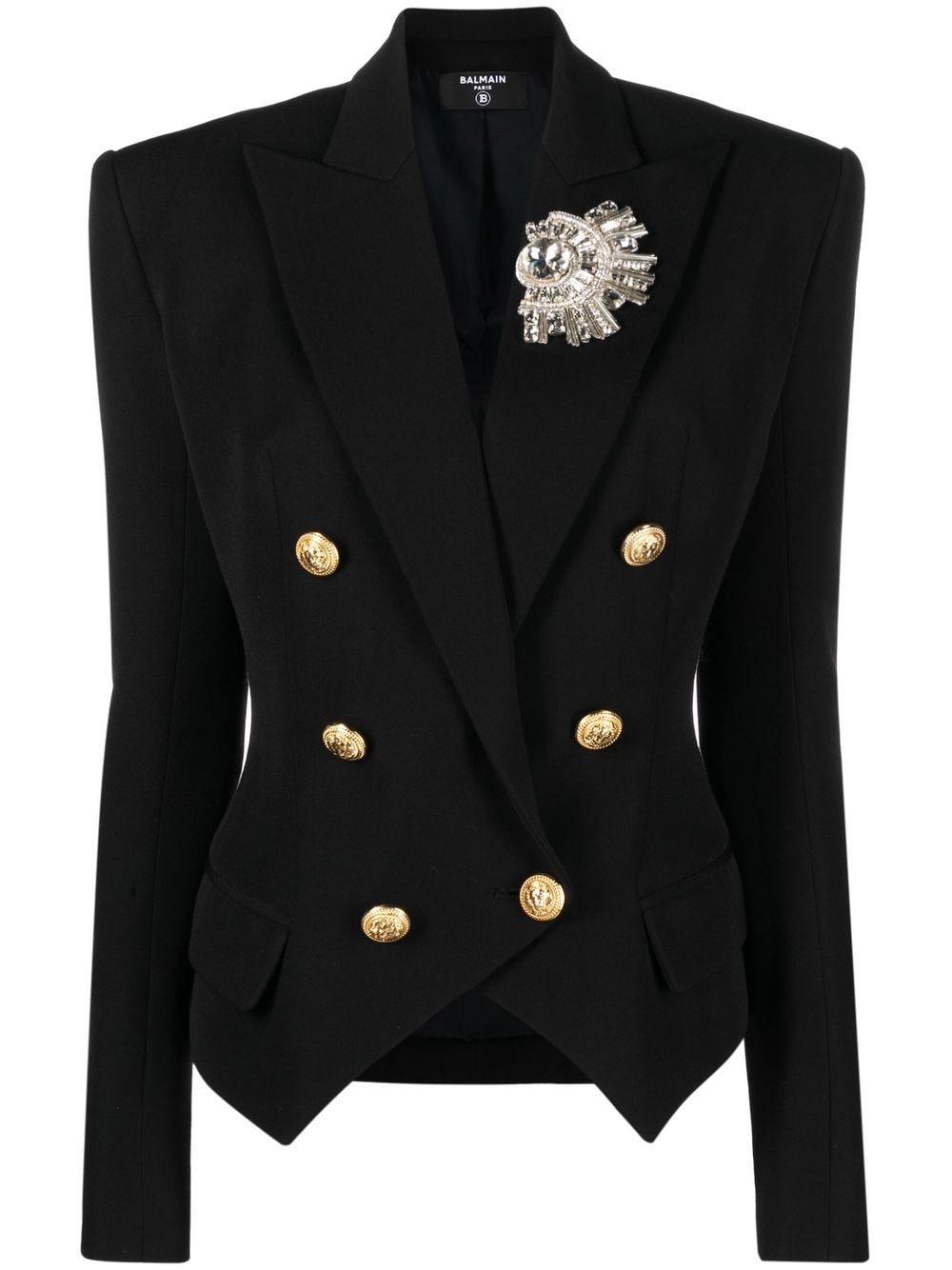 Balmain brooch-detail blazer - Black von Balmain