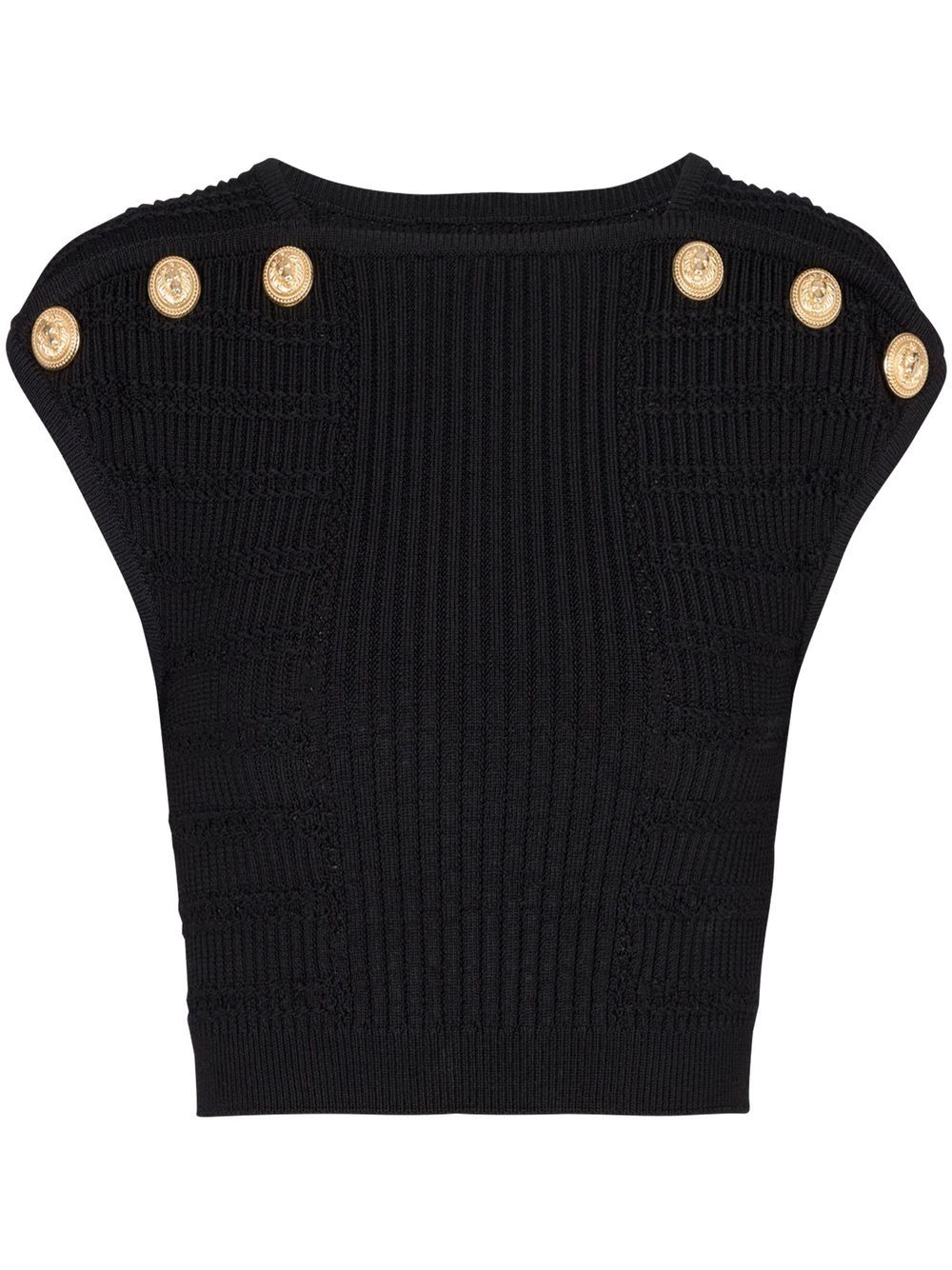 Balmain ribbed-knit cropped top - Black von Balmain