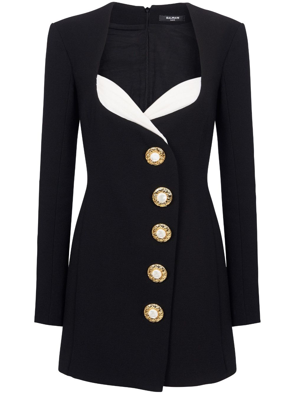 Balmain button-embellished crepe minidress - Black von Balmain