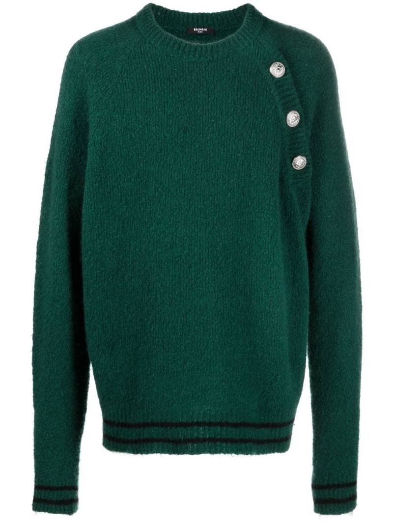 Balmain button-embossed knitted jumper - Green von Balmain