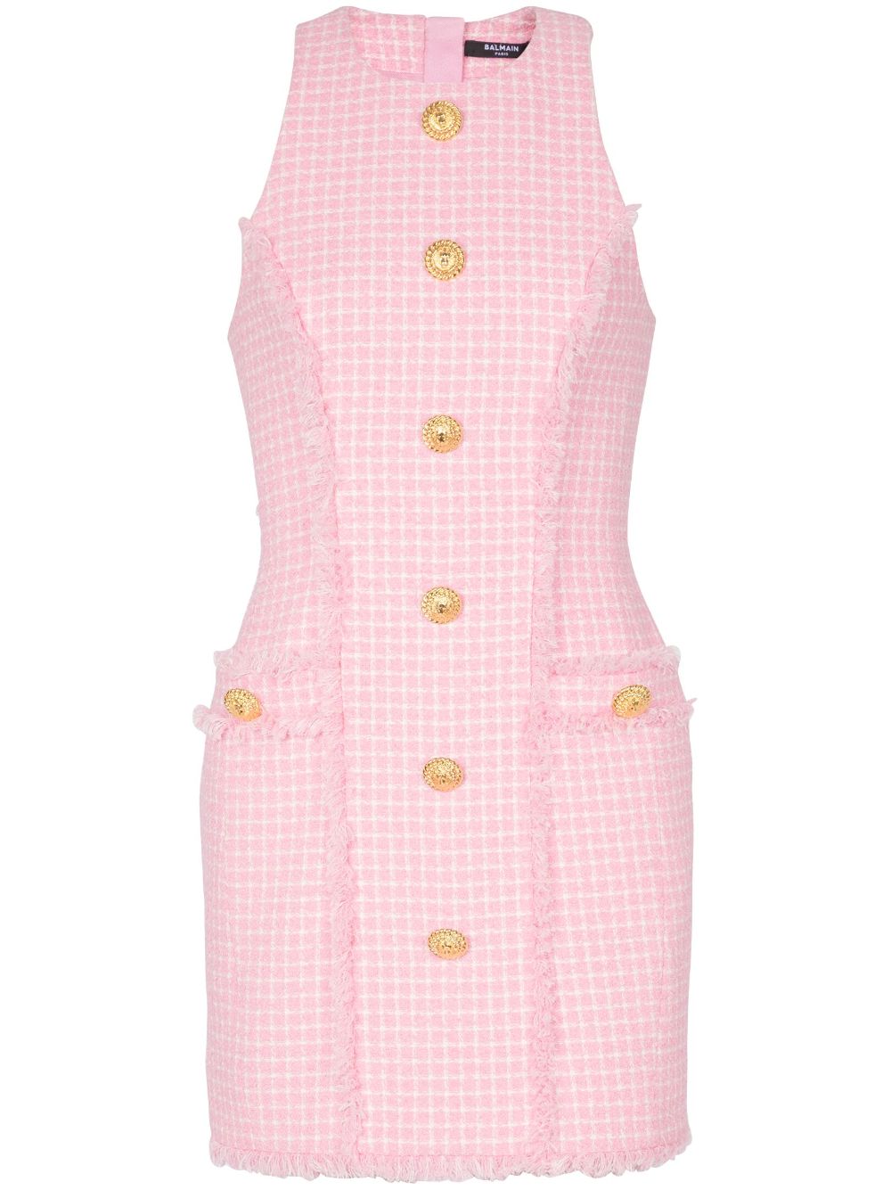 Balmain button-embossed tweed minidress - Pink von Balmain