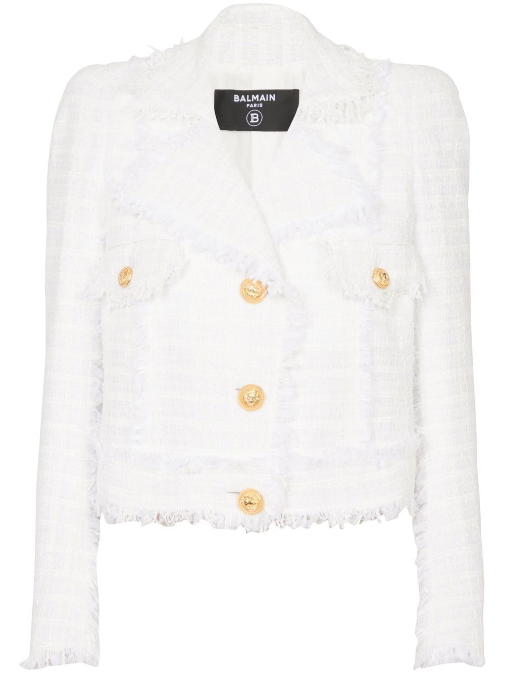 Balmain buttoned tweed short jacket - White von Balmain