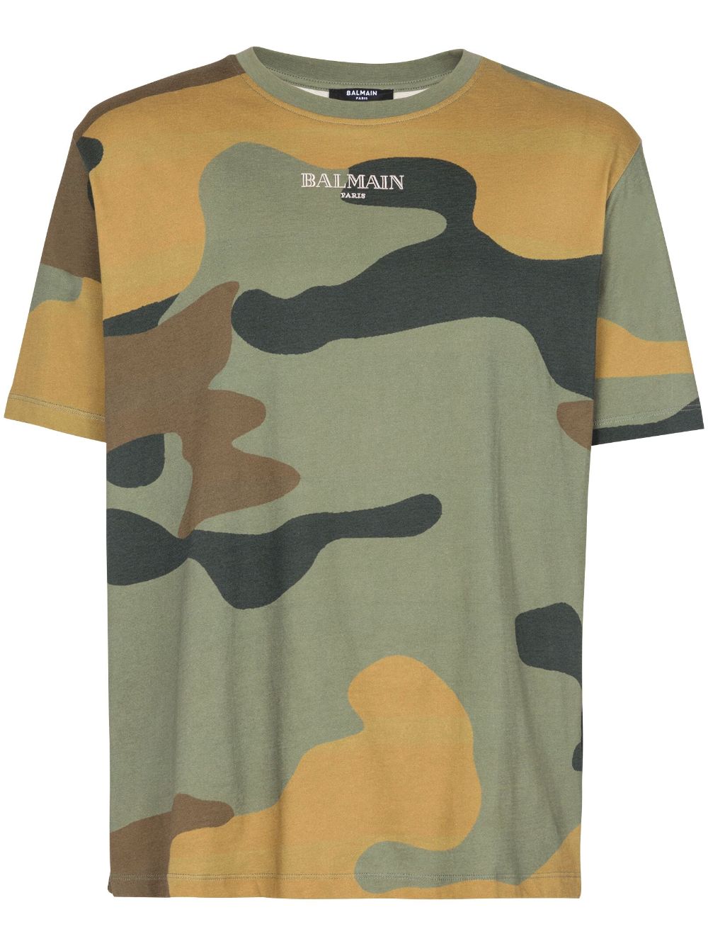 Balmain camouflage-print cotton T-shirt - Brown von Balmain