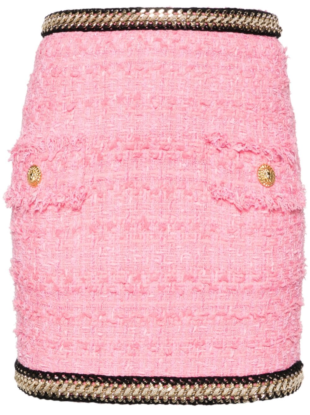 Balmain chain-embellished tweed miniskirt - Pink von Balmain