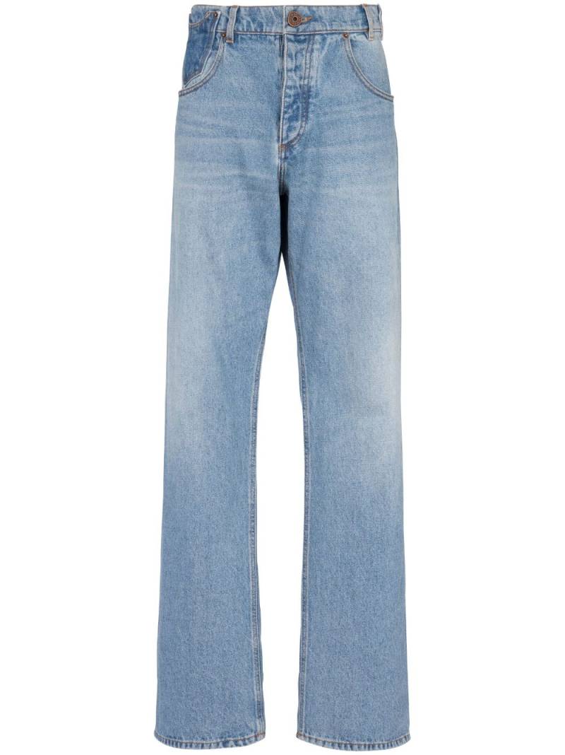 Balmain contrast-pocket wide-leg jeans - Blue von Balmain