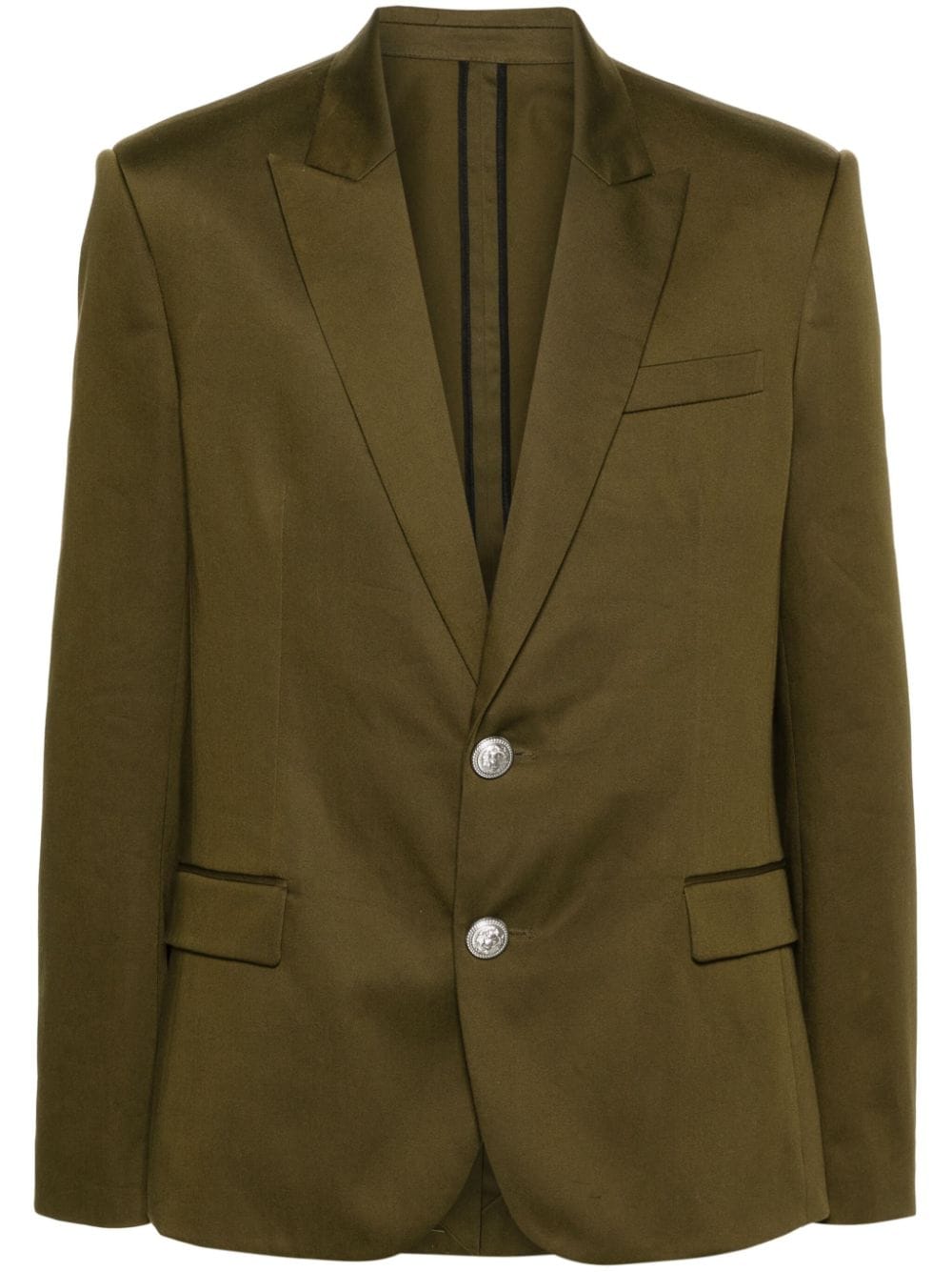 Balmain cotton single-breasted blazer - Green von Balmain