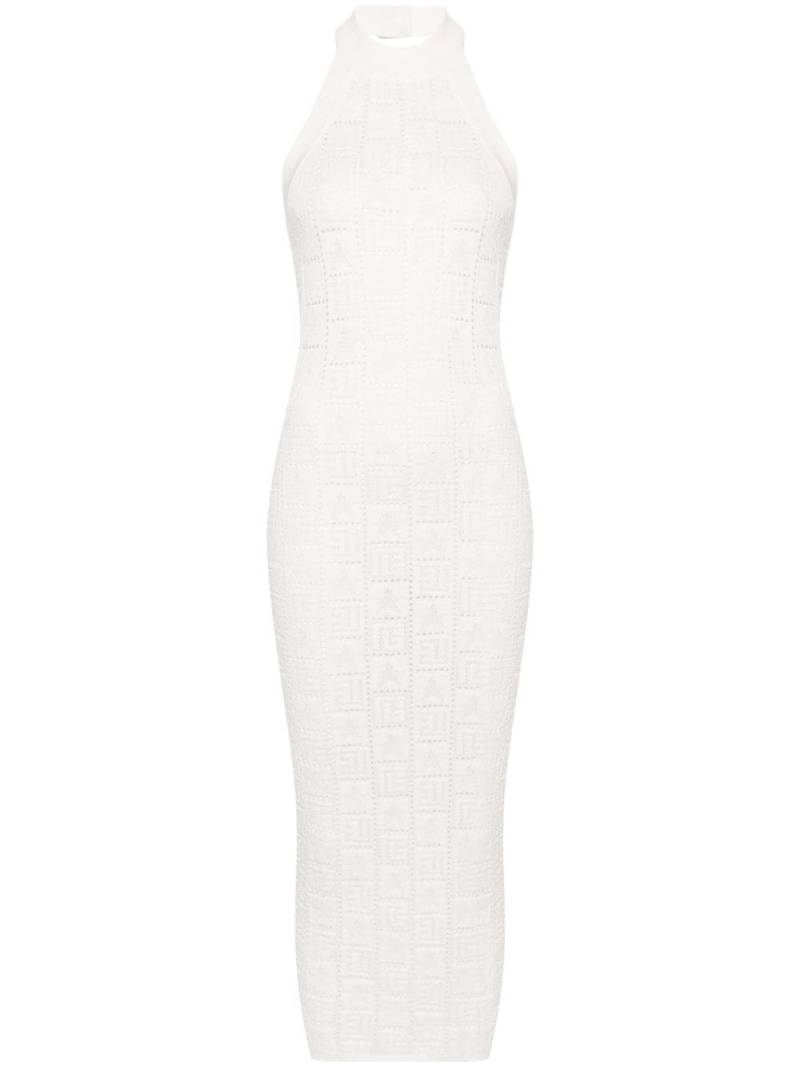 Balmain crochet-knit midi dress - White von Balmain