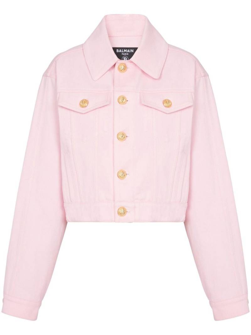 Balmain cropped denim jacket - Pink von Balmain