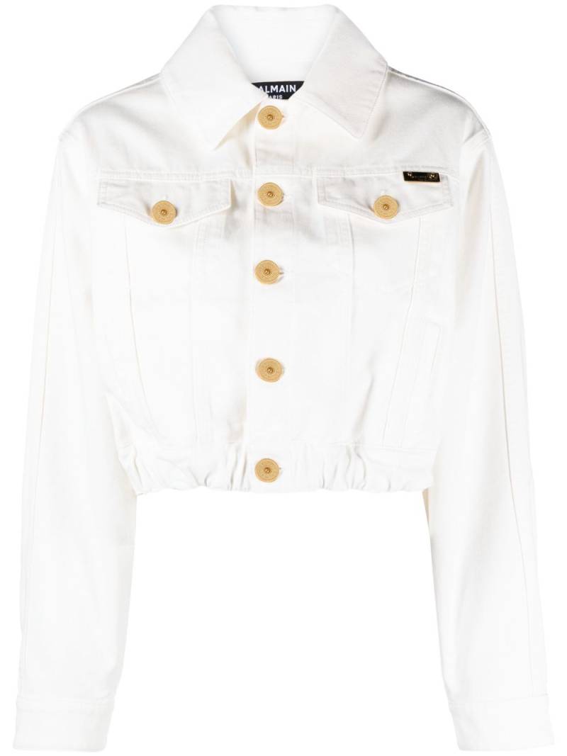 Balmain cropped denim jacket - White von Balmain