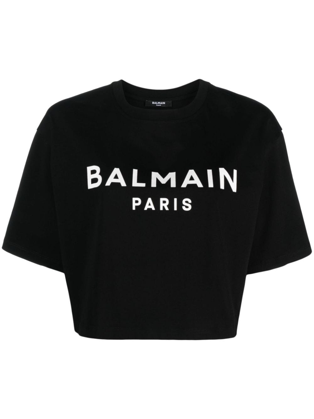 Balmain cropped logo T-shirt - Black von Balmain