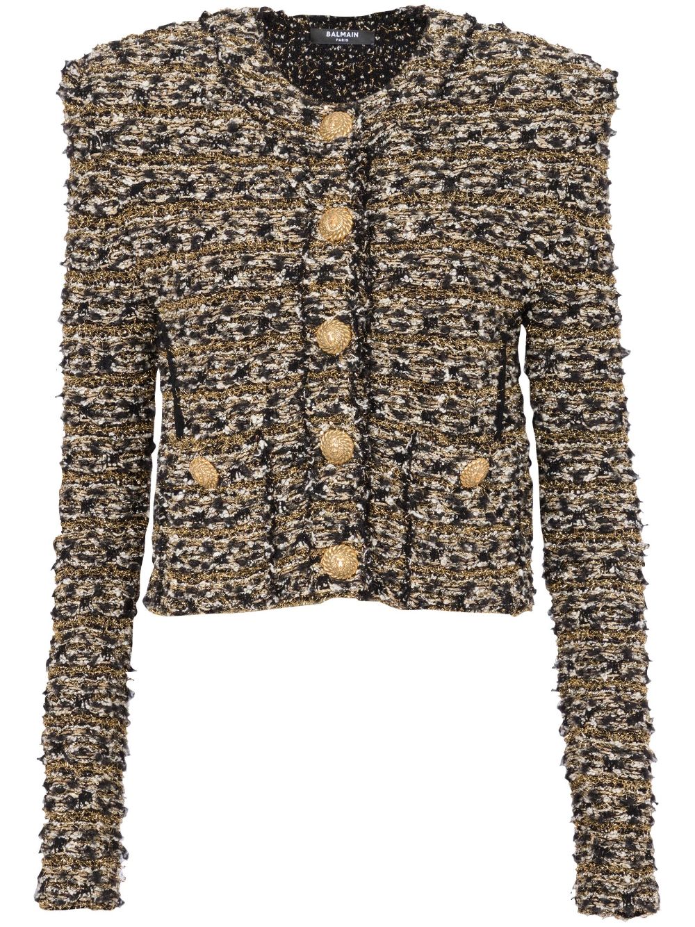 Balmain cropped tweed jacket - Gold von Balmain