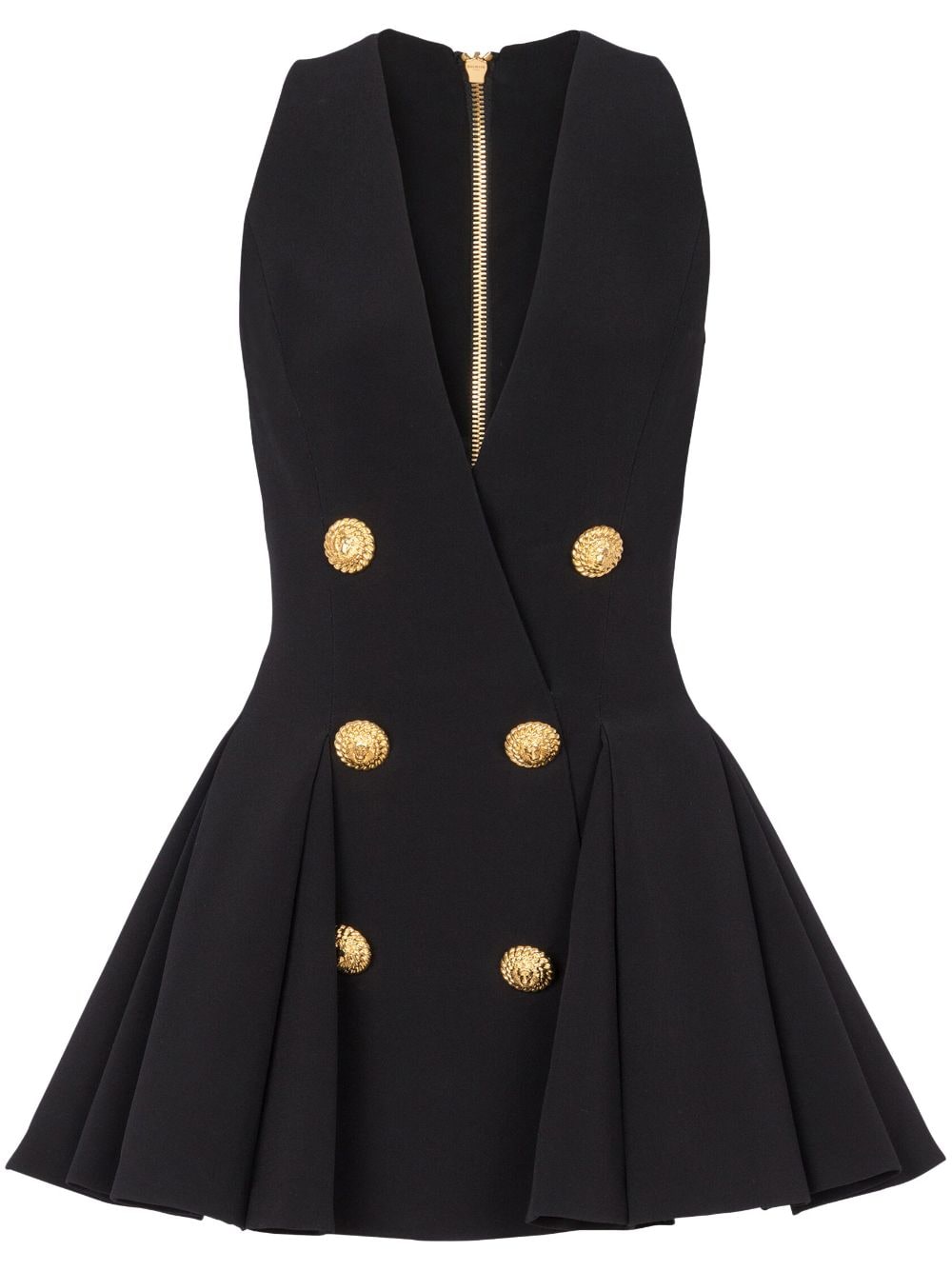 Balmain double-breasted flared minidress - Black von Balmain