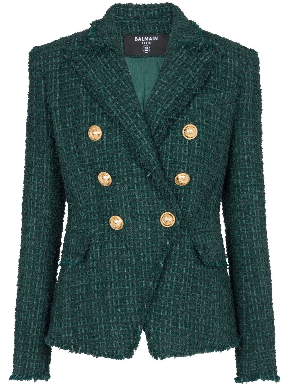 Balmain double-breasted tweed jacket - Green von Balmain