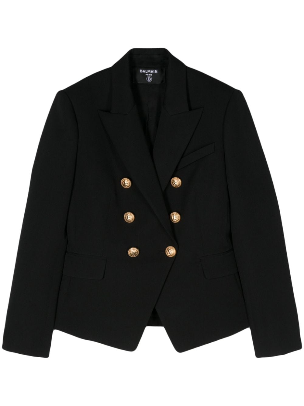 Balmain double-breasted wool blazer - Black von Balmain