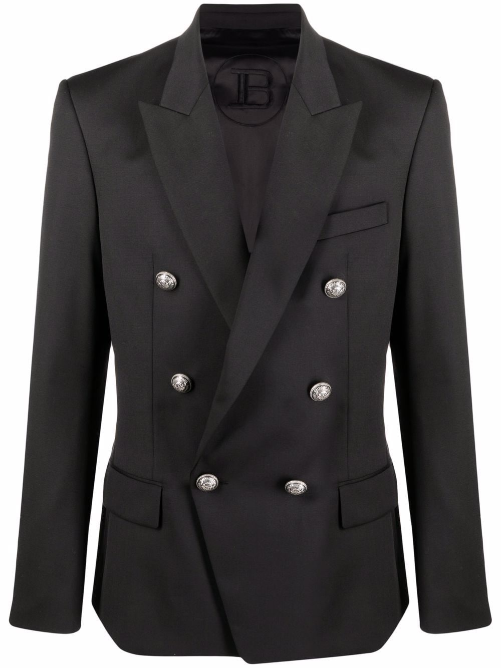 Balmain double-breasted wool blazer - Black von Balmain