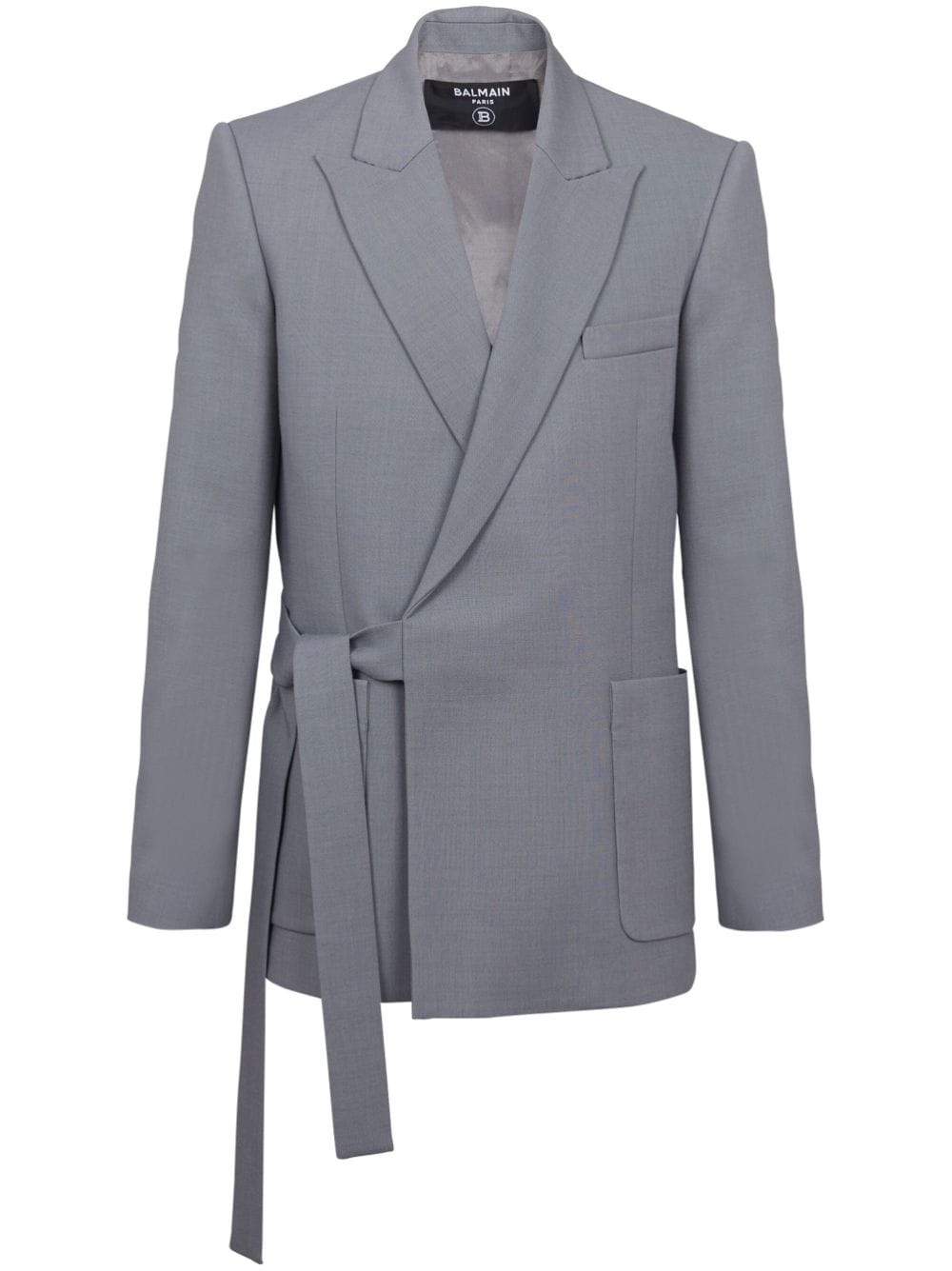 Balmain double-crepe side-belt blazer - Grey von Balmain