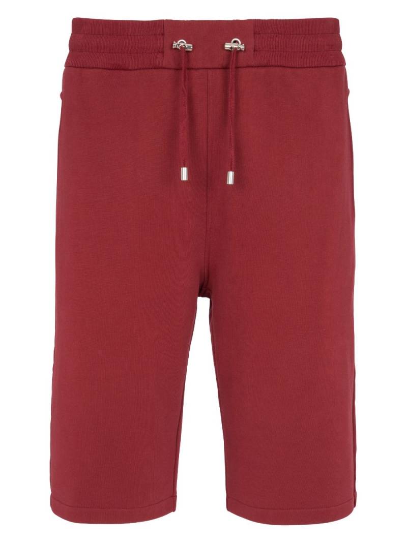 Balmain drawstring organic cotton track shorts - Red von Balmain