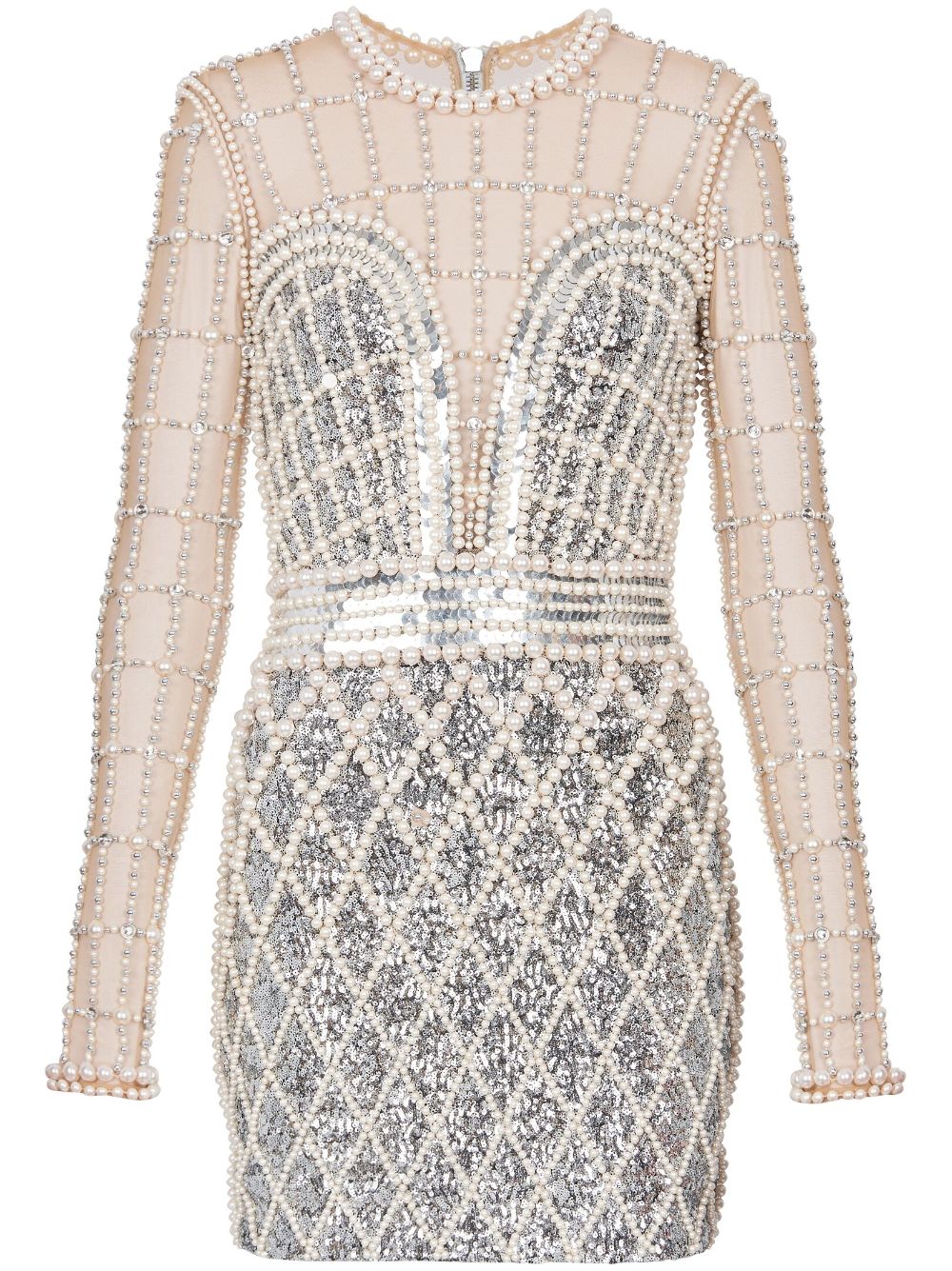 Balmain embellished beaded minidress - Silver von Balmain