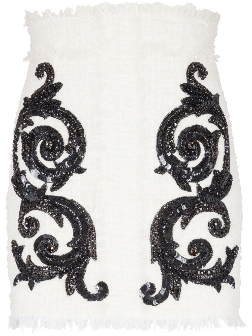 Balmain embroidered tweed miniskirt - White von Balmain