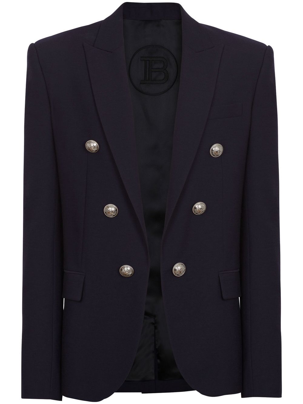 Balmain embossed-button detail blazer - Blue von Balmain