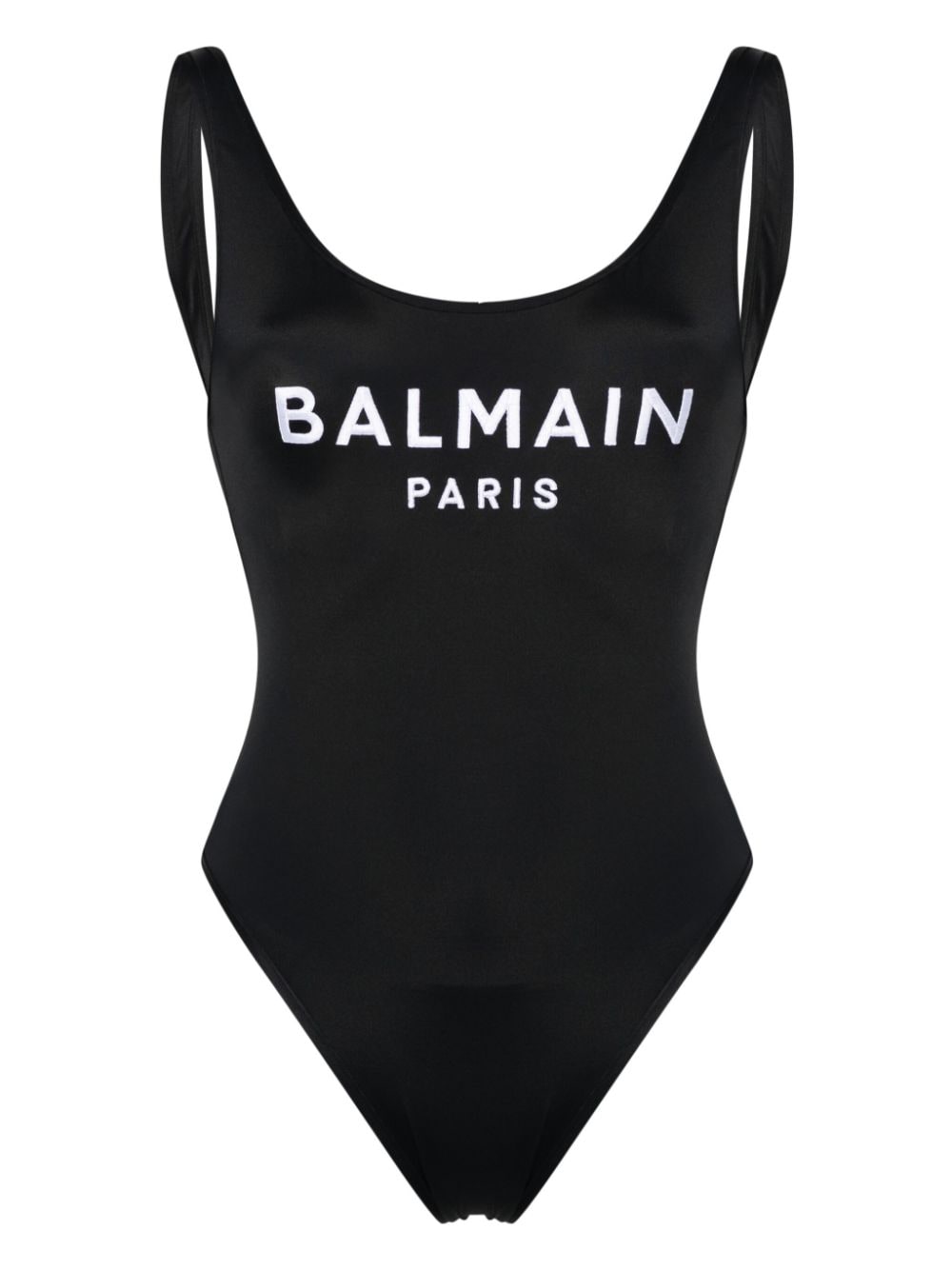 Balmain embroidered-logo scoop-back swimsuit - Black von Balmain