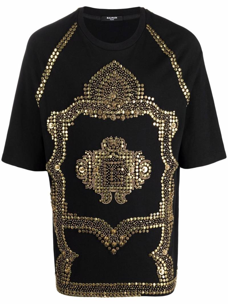 Balmain embroidered studs T-shirt - Black von Balmain