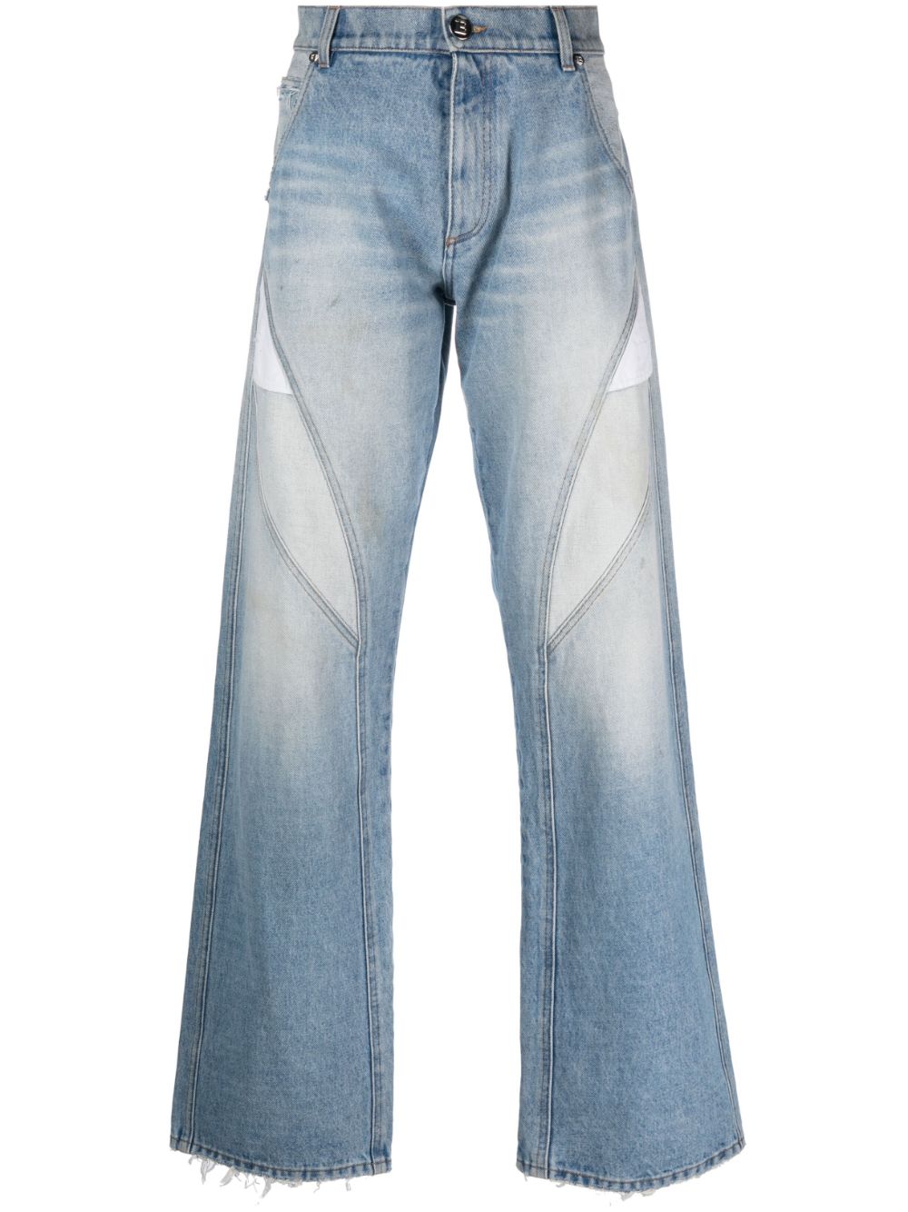Balmain exposed-pocket cotton jeans - Blue von Balmain