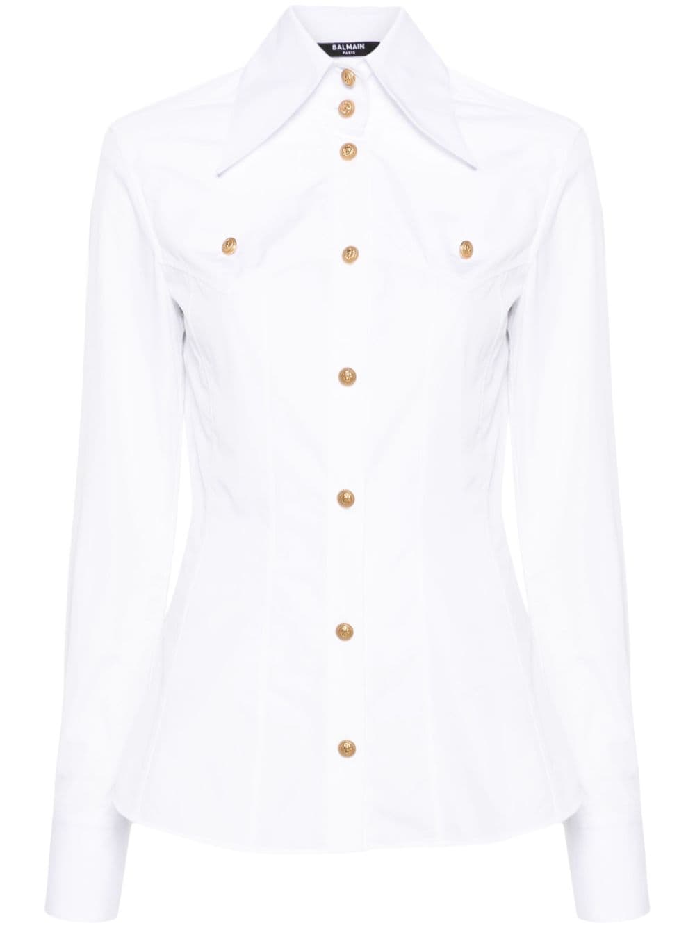 Balmain exposed-seam cotton shirt - White von Balmain