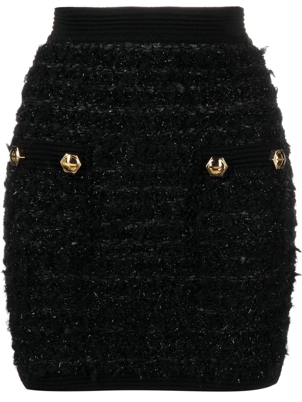 Balmain fitted tweed mini skirt - Black von Balmain