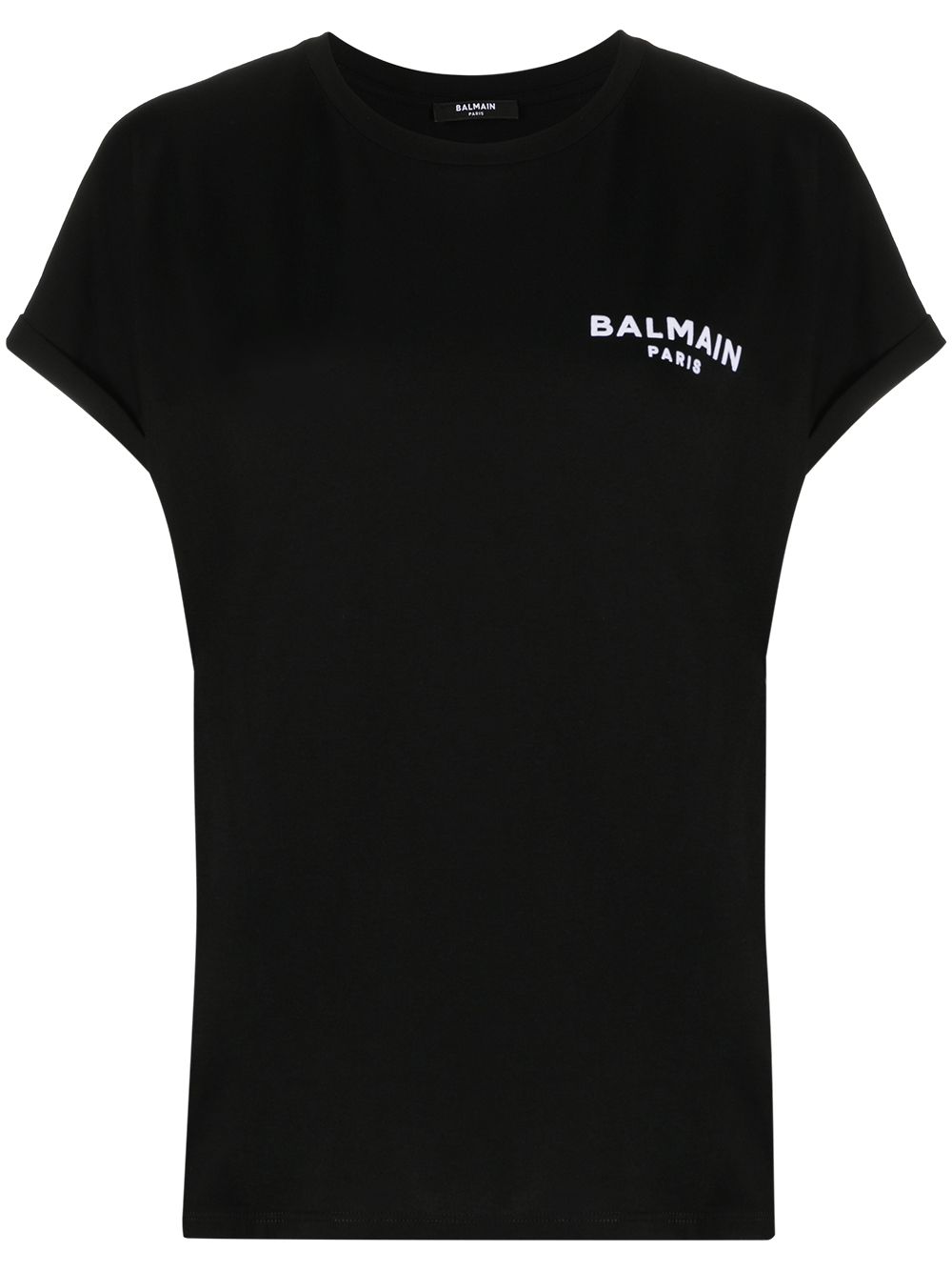 Balmain small flocked logo T-shirt - Black von Balmain