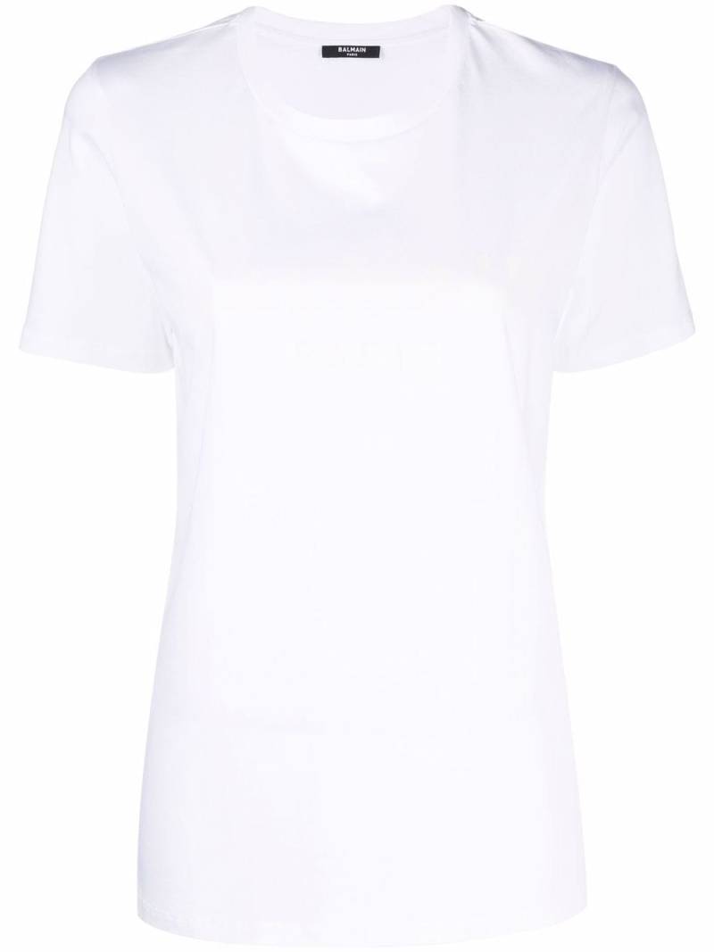 Balmain flocked logo T-shirt - White von Balmain
