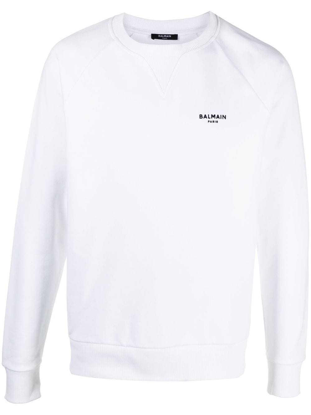 Balmain flocked-logo sweatshirt - White von Balmain