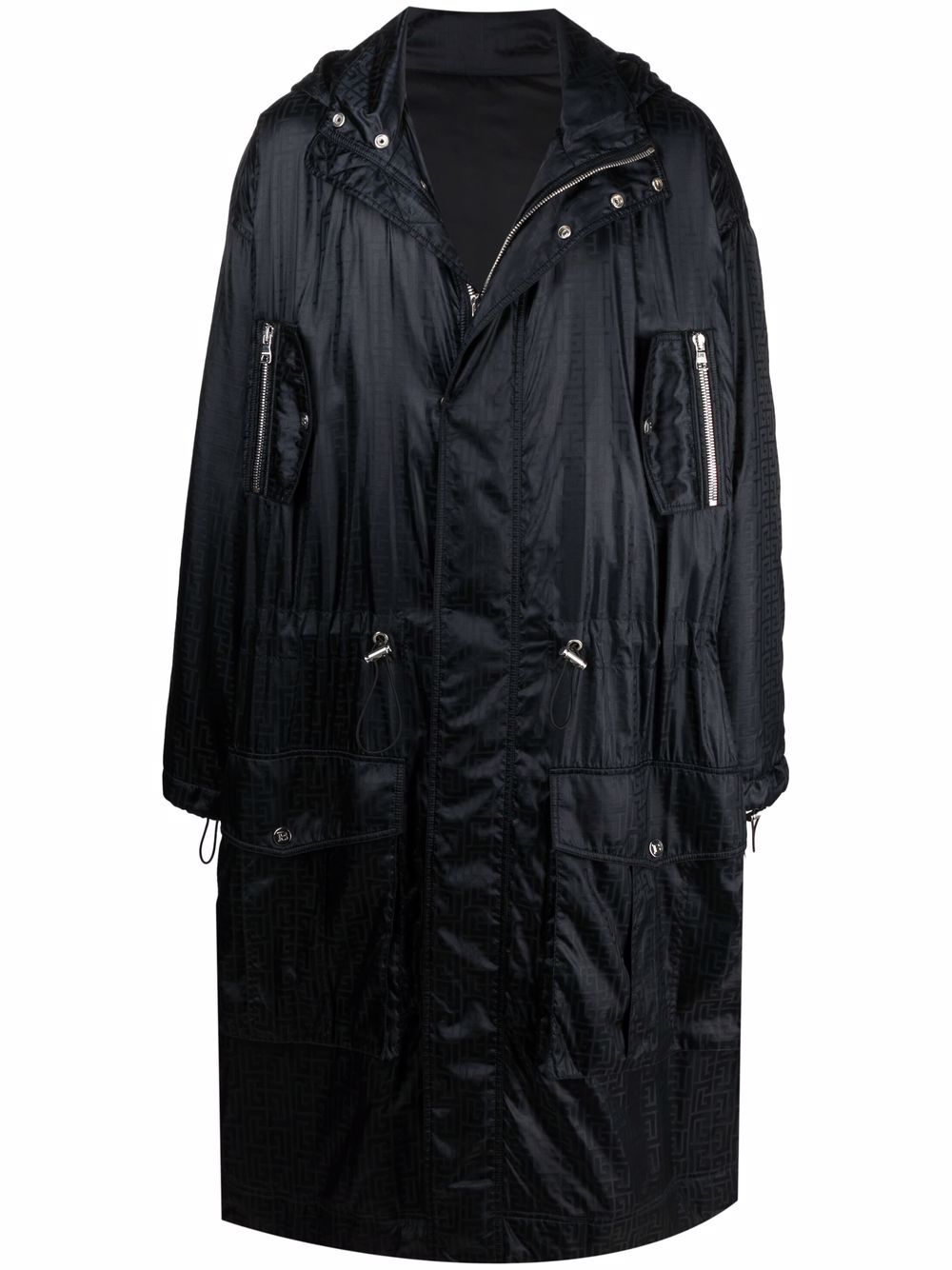 Balmain funnel neck parka - Black von Balmain