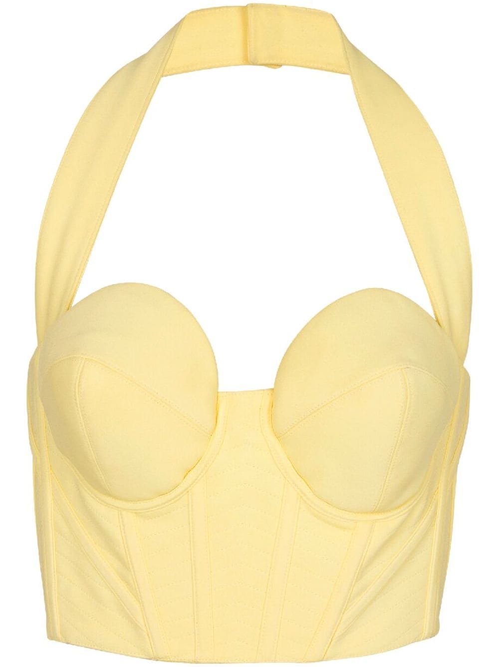 Balmain halterneck corset top - Yellow von Balmain