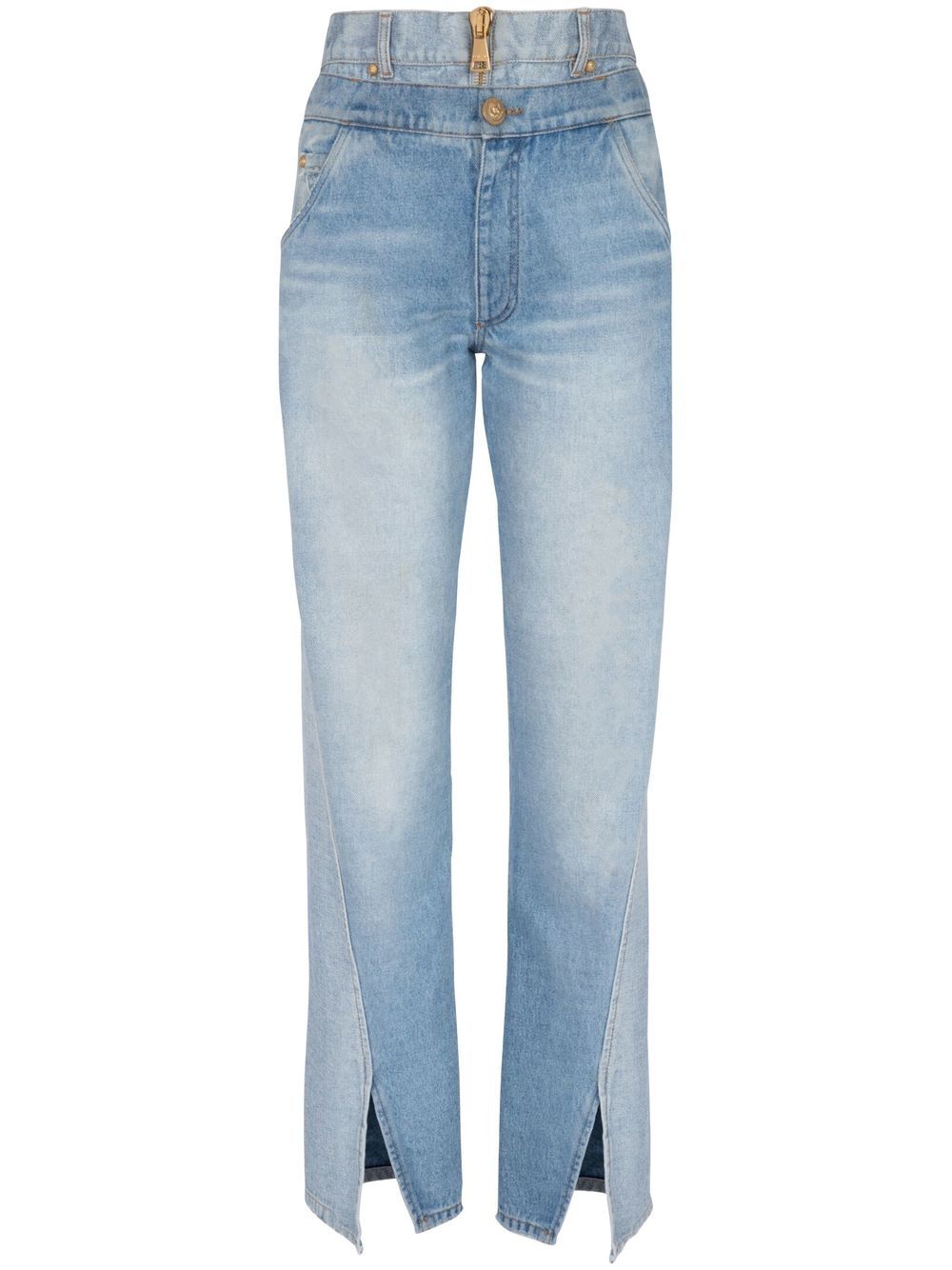 Balmain high-rise straight jeans - Blue von Balmain