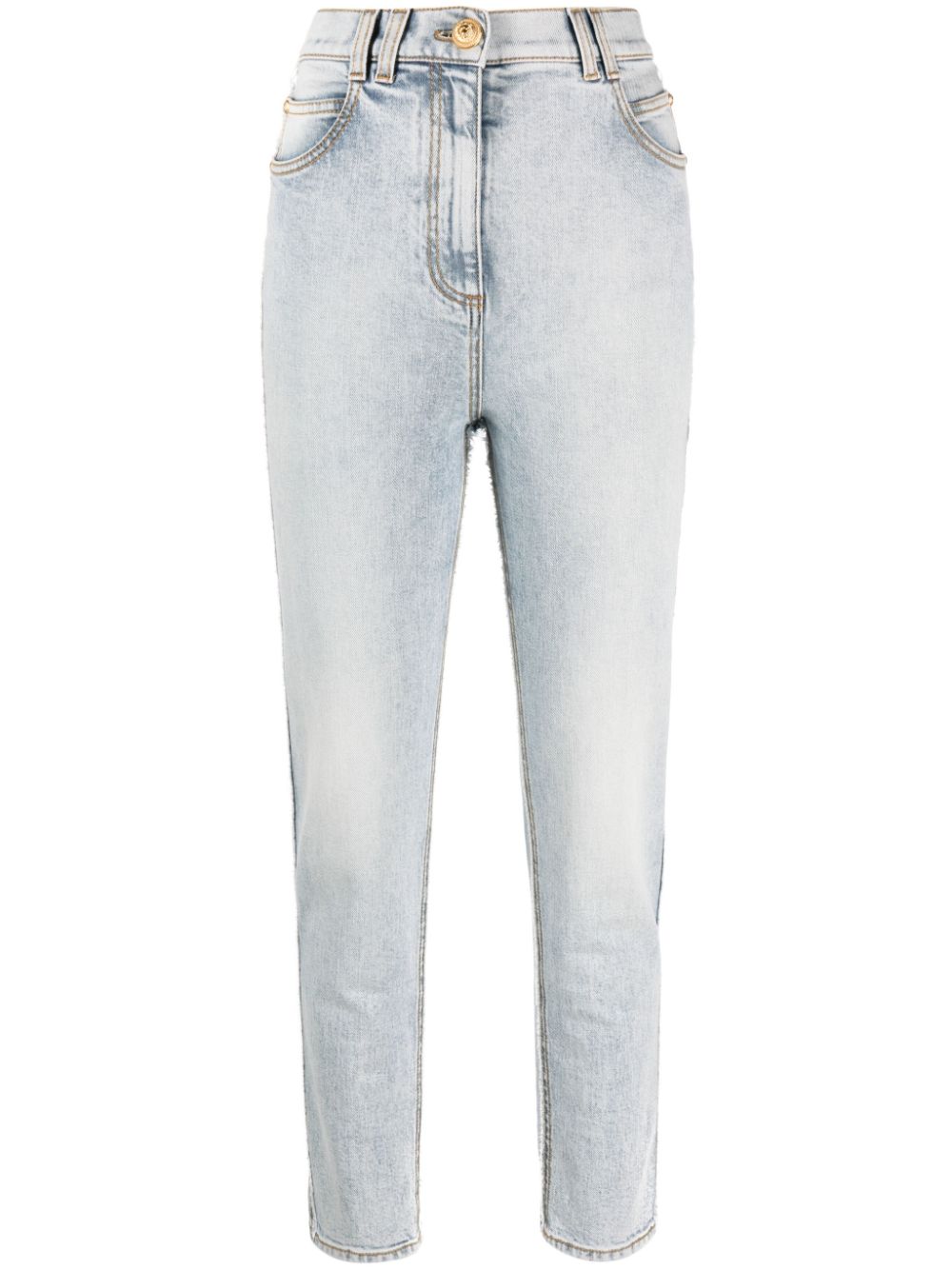 Balmain high-waisted slim-cut jeans - Blue von Balmain