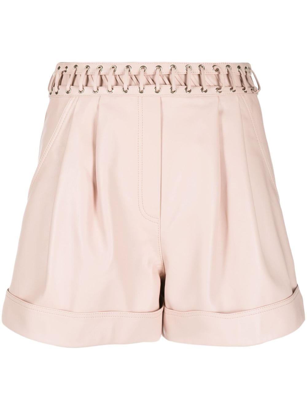 Balmain lattice-detail leather shorts - Pink von Balmain