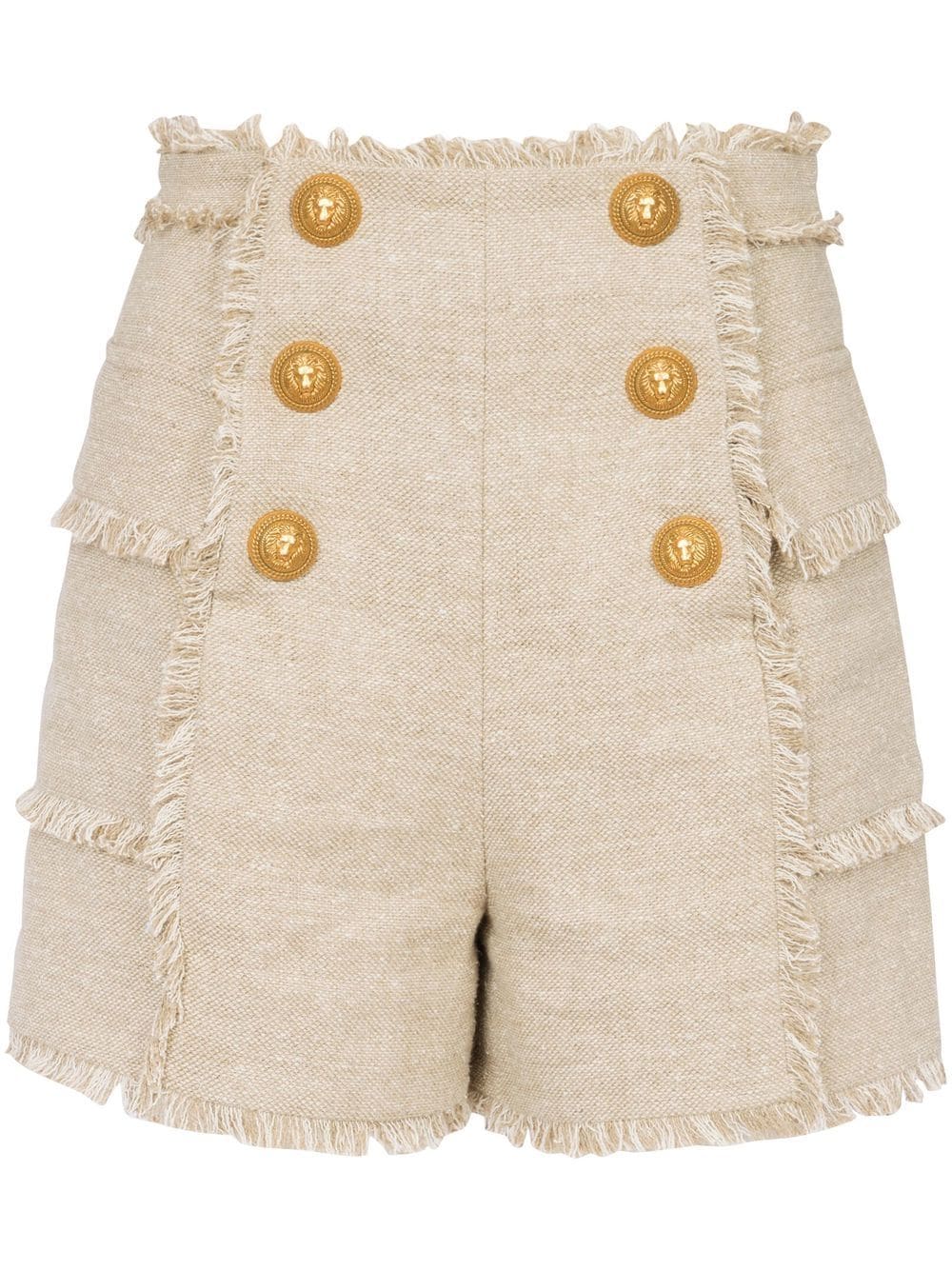 Balmain high-waisted tweed shorts - Neutrals von Balmain