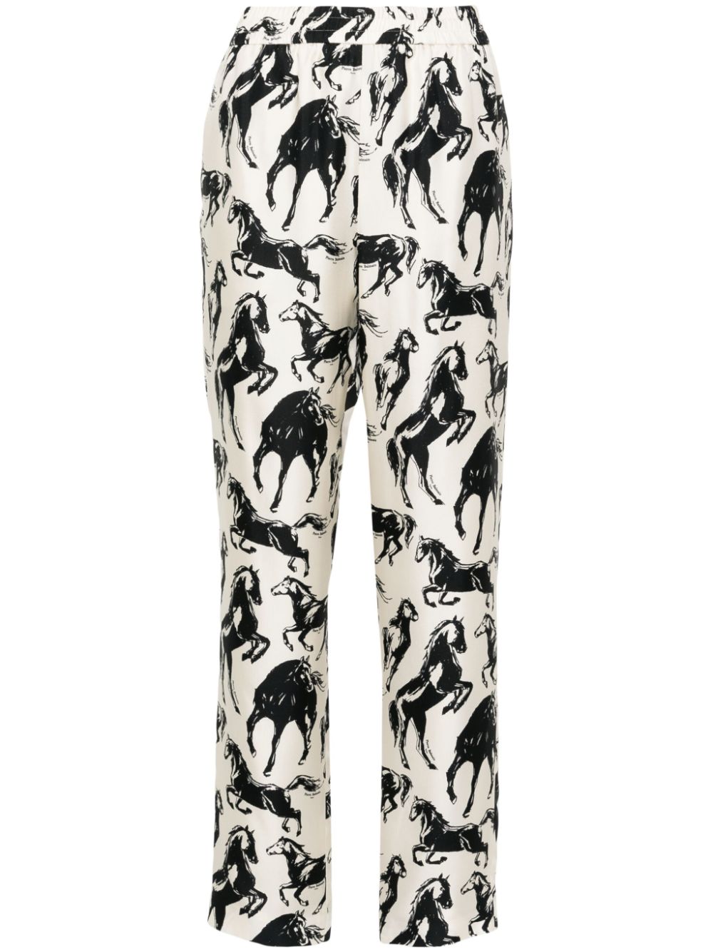 Balmain horse-print silk tapered trousers - Neutrals von Balmain