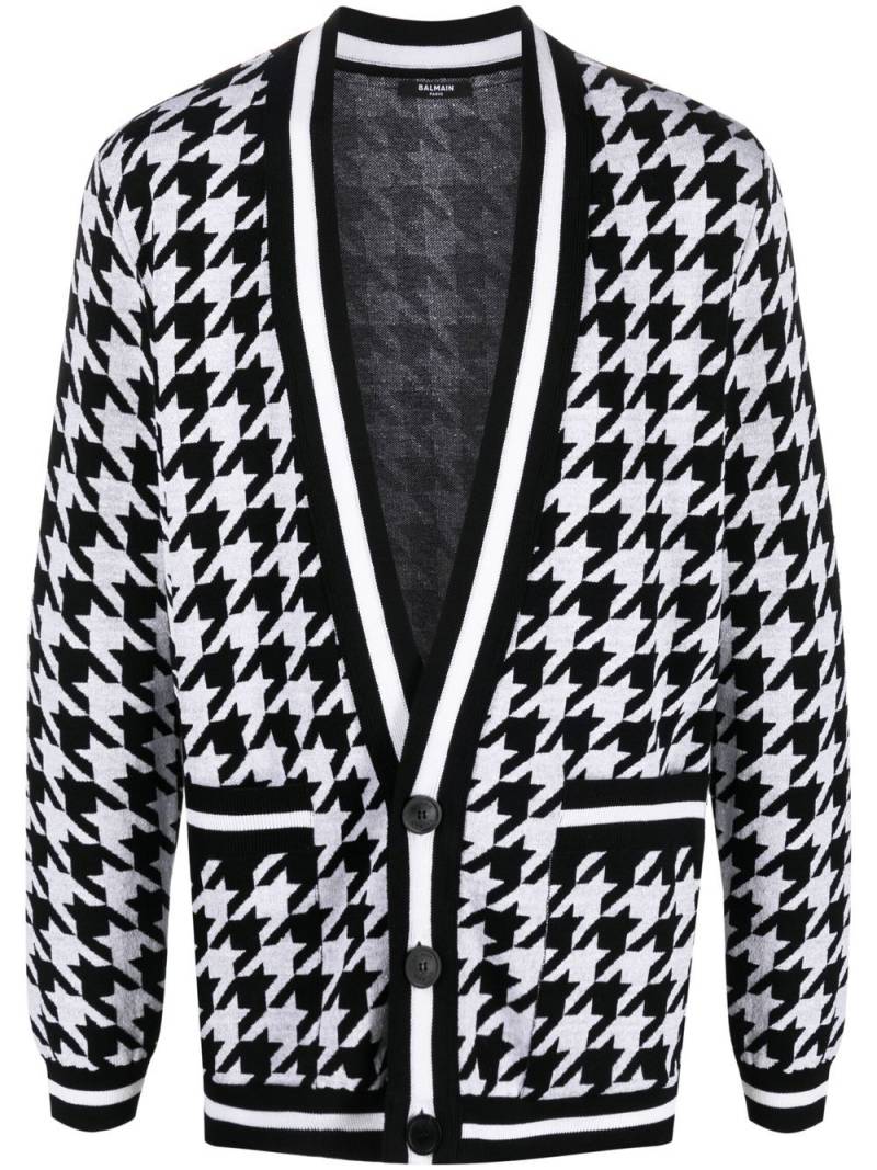 Balmain houndstooth knitted cardigan - Black von Balmain