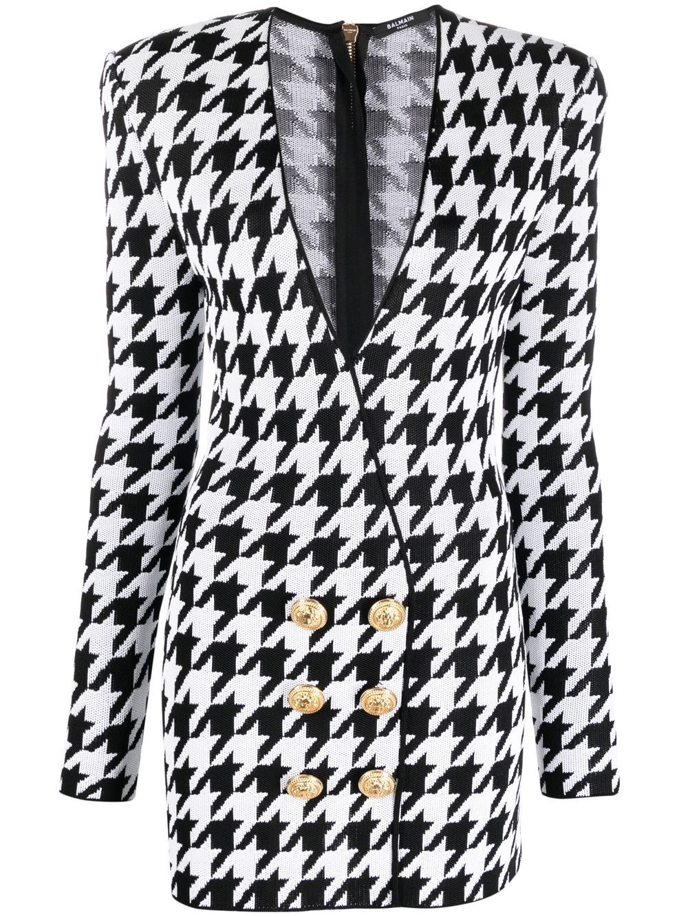 Balmain houndstooth-print dress - Black von Balmain