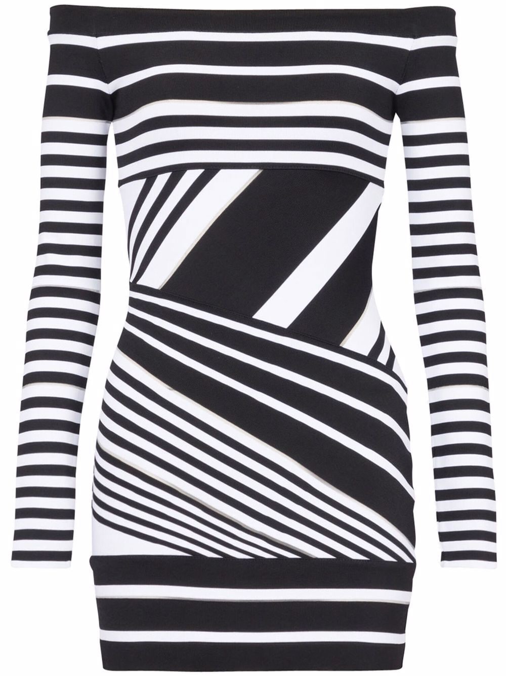 Balmain jacquard-stripe minidress - Black von Balmain