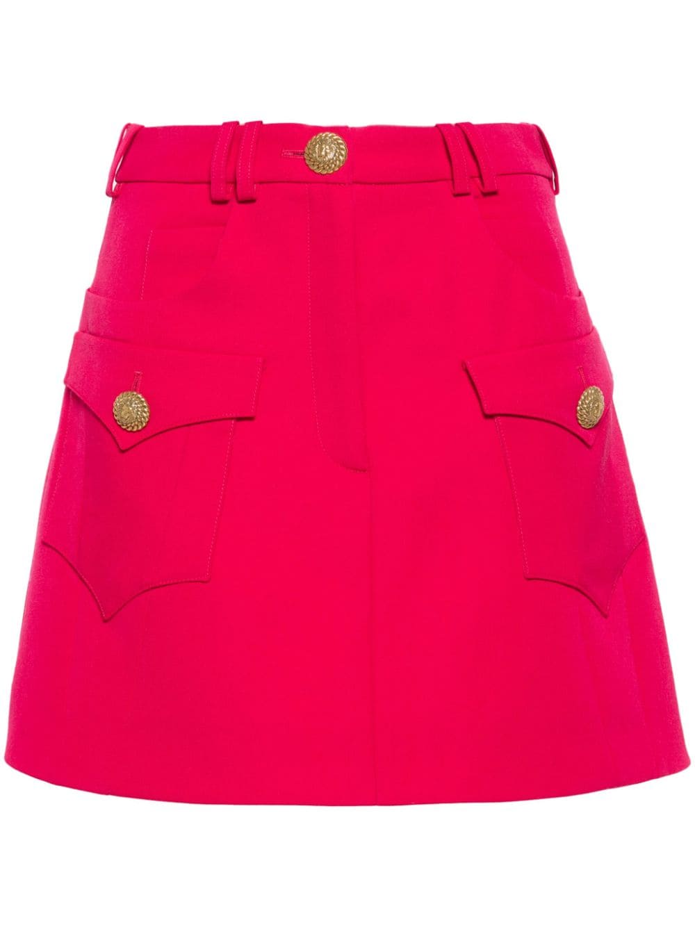 Balmain lion engraved-buttons mini skirt - Pink von Balmain