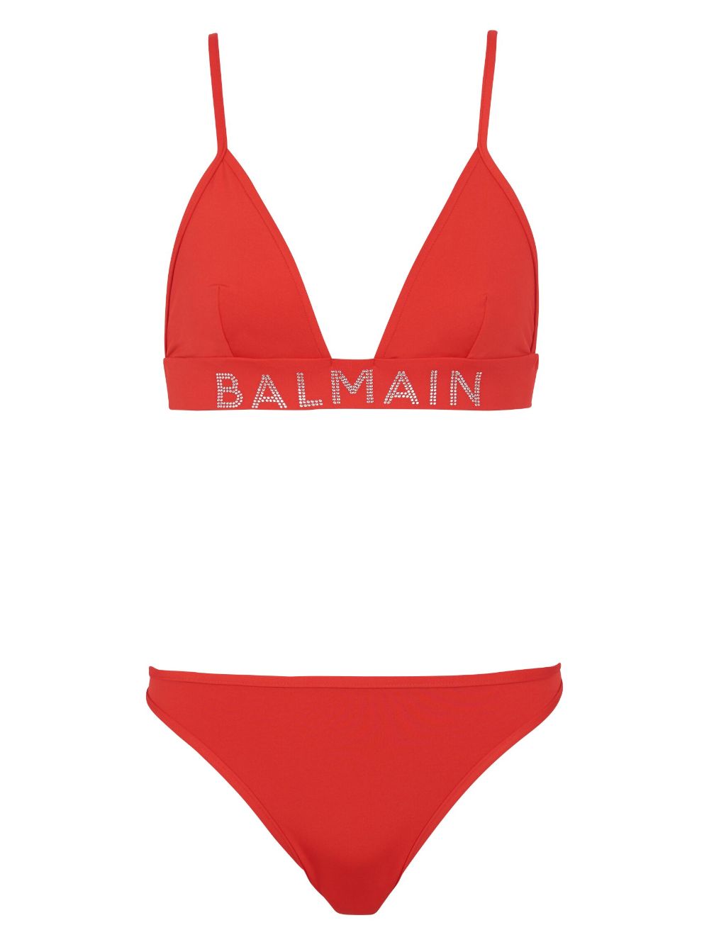 Balmain logo-embellished bikini set - Red von Balmain