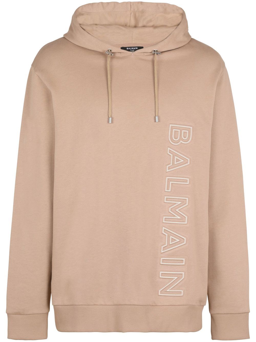 Balmain logo-embossed hoodie - Neutrals von Balmain