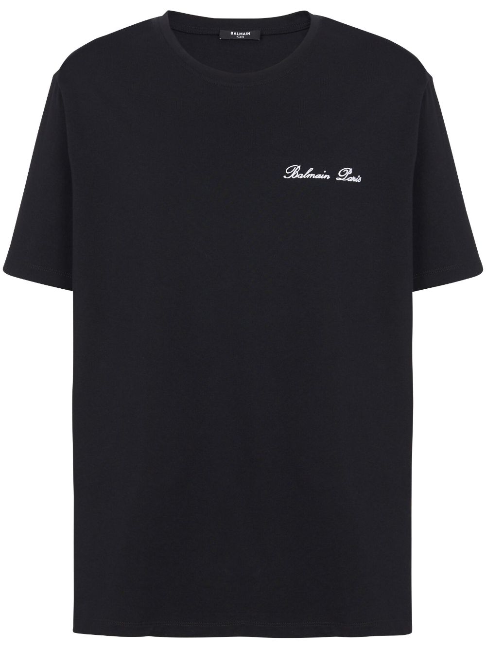 Balmain logo-embroidered coton T-shirt - Black von Balmain