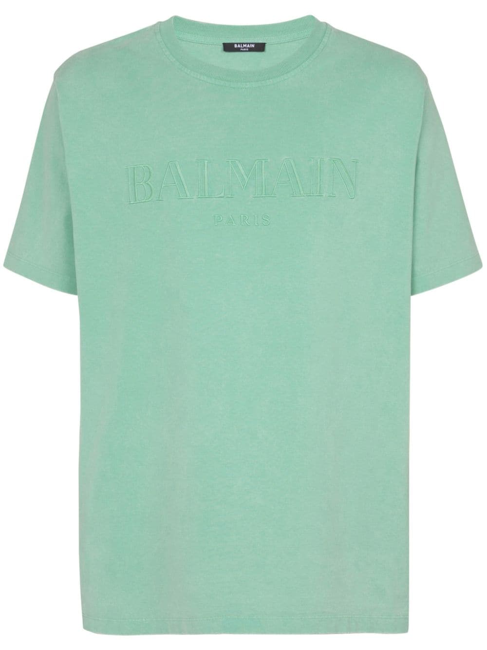 Balmain logo-embroidered cotton T-shirt - Green von Balmain