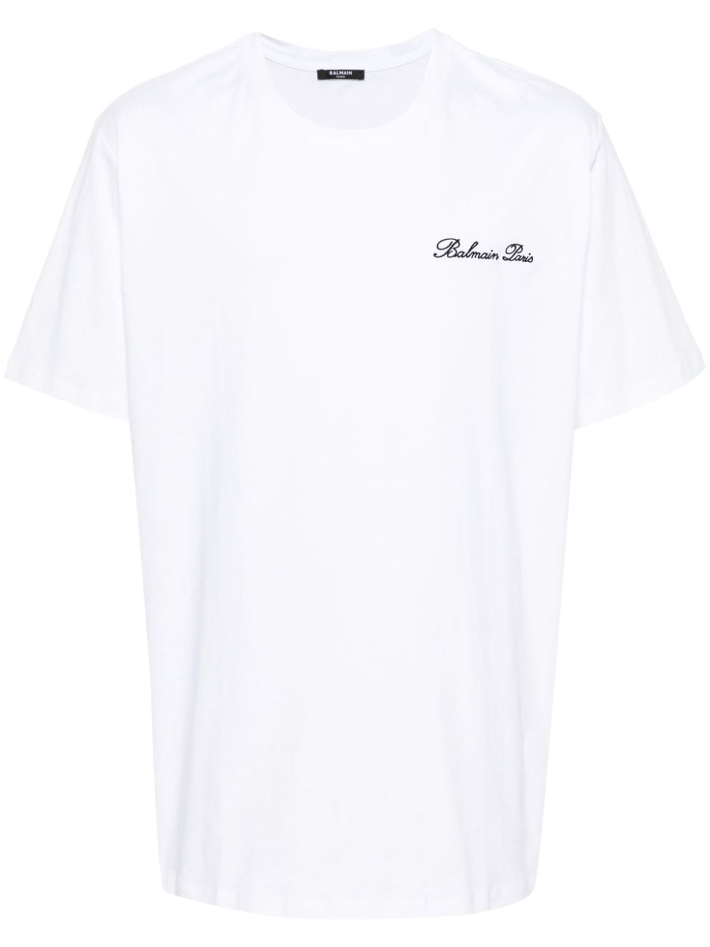 Balmain logo-embroidered cotton T-shirt - White von Balmain