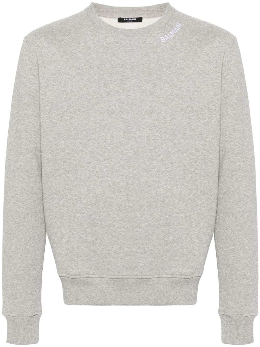 Balmain logo-embroidered cotton sweatshirt - Grey von Balmain